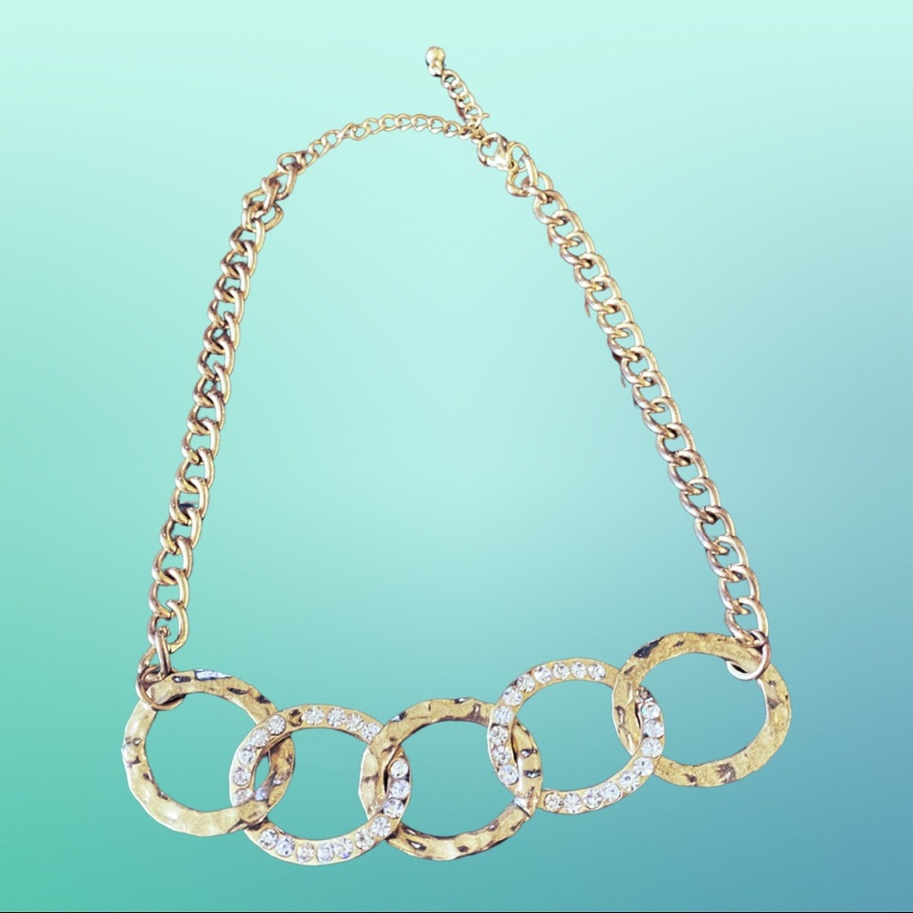 9” Gold abstract with rhinestones